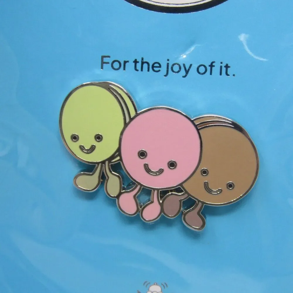 Jellycat Patisserie Macaroon Enamel Pin New In Packaging Green Pink Brown